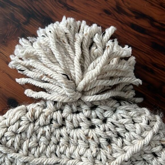 Hand Knit Hat and Matching Headband in Light Grey/Oatmeal O/S - Picture 3 of 8